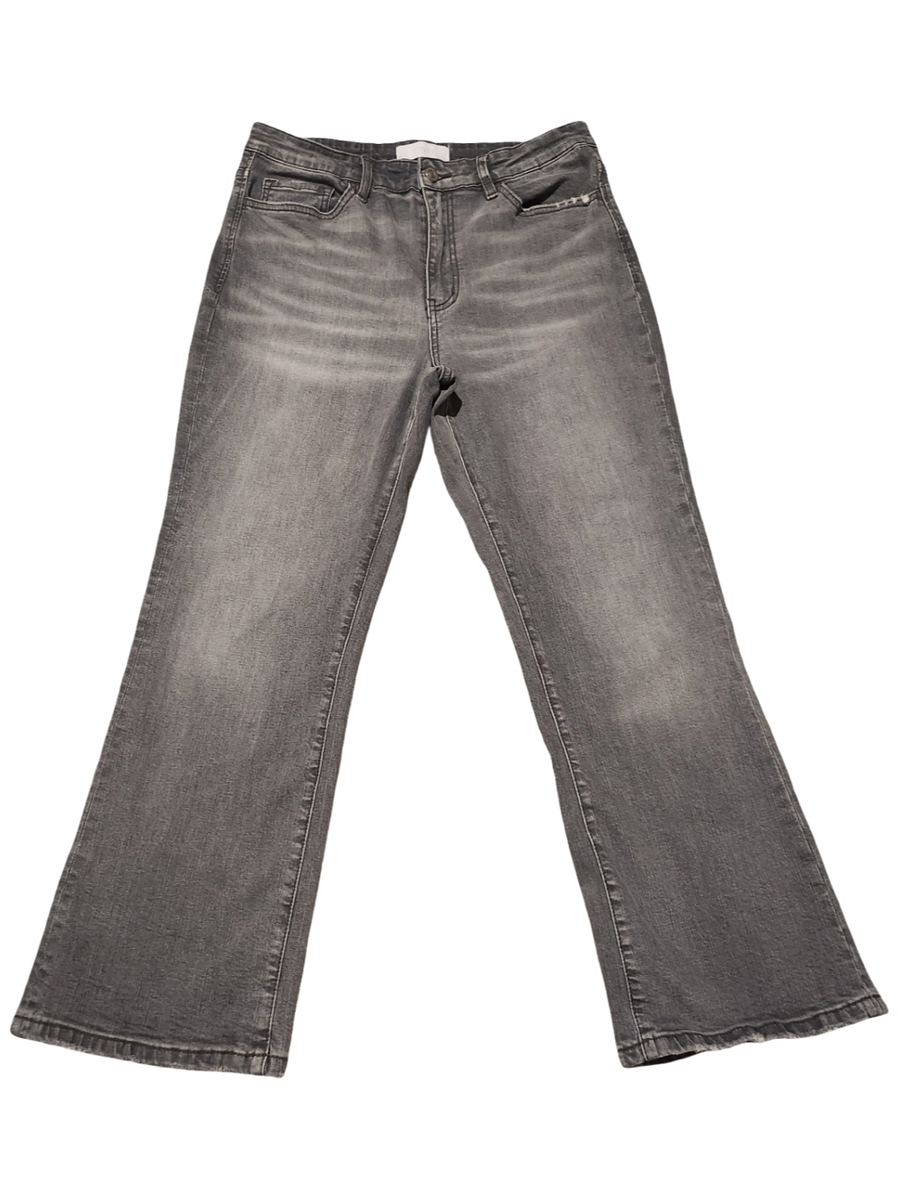 Classic Gray Wide-Leg Jeans - Mid Rise Flare